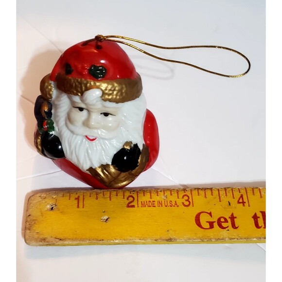 Vtg Ceramic Christmas Bell Ornaments Lot of 4 - Santa, Bear, House - Excellent - Picture 11 of 15